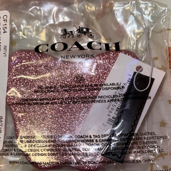 Pink Glitter Butterfly Compact Mirror - Women Accessories - Picture 4 of 5